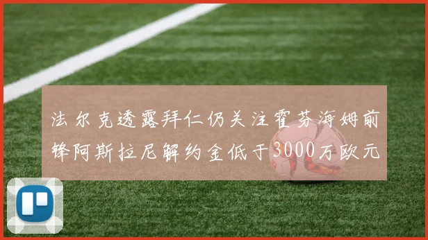 法尔克透露拜仁仍关注霍芬海姆前锋阿斯拉尼解约金低于3000万欧元